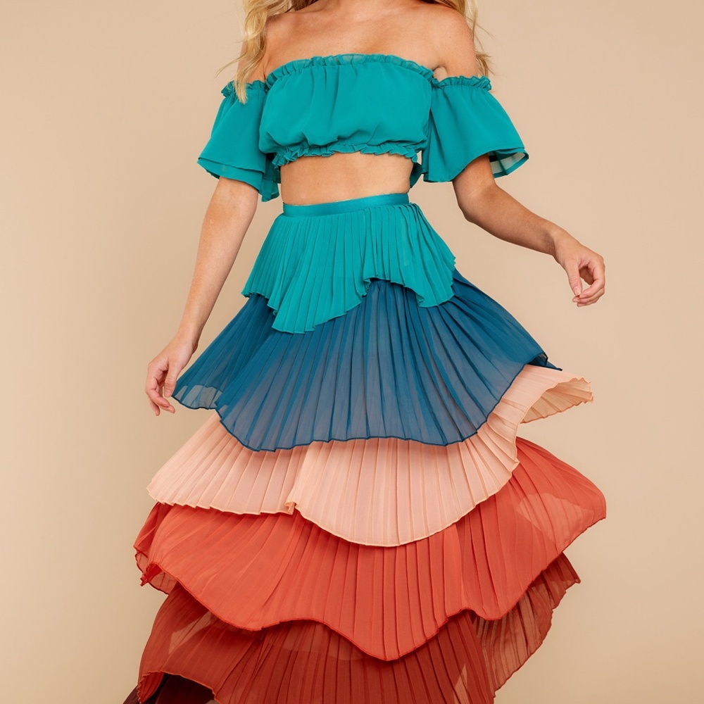 Red Dress Boutique Crop Top & Ruffle Skirt Set